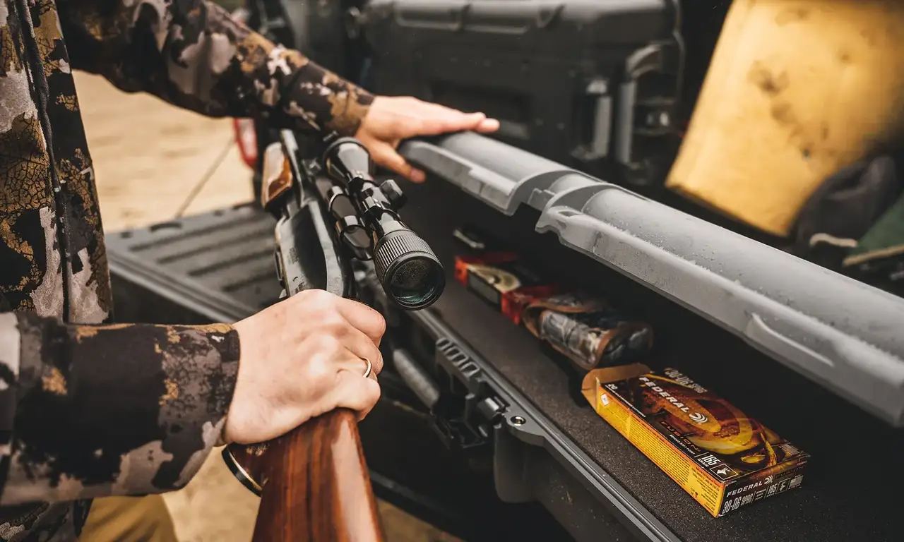 Hunter taking out his rifle from the JunZhiJia long case