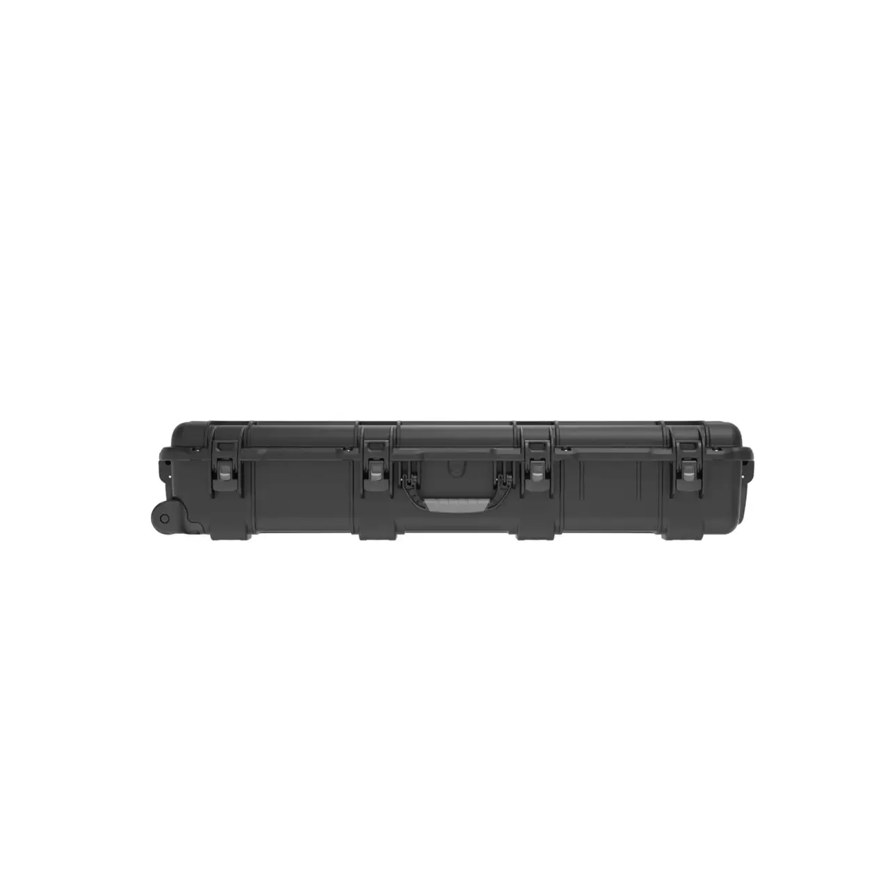 Black hard-shell travel case on a white background Black hard-shell travel case on a white background