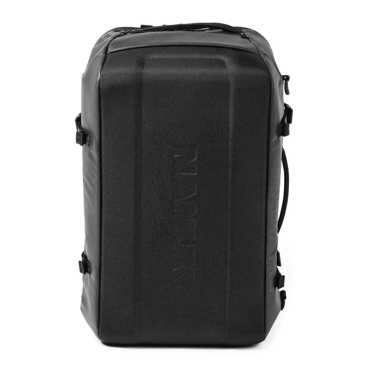 Front view of a Black N-PVD 40L Duffle Bag from JunZhiJia on a white background