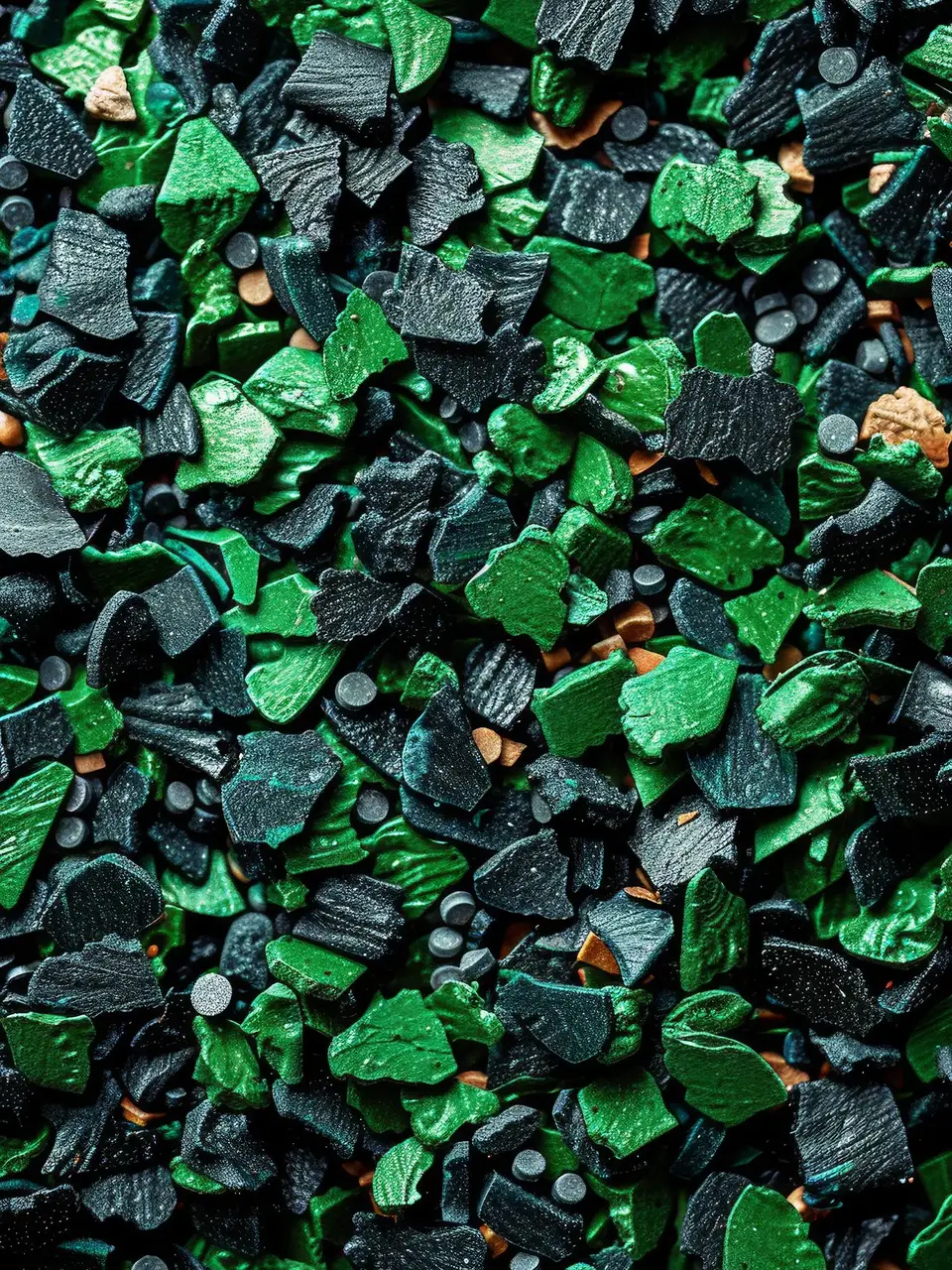 Recycled plastic materials used by JunZhiJia for sustainable hard cases.