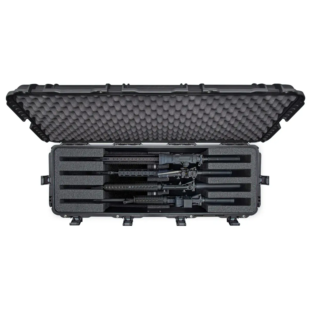 Top view of the JunZhiJia 988 4-UP Rifle Case on white background