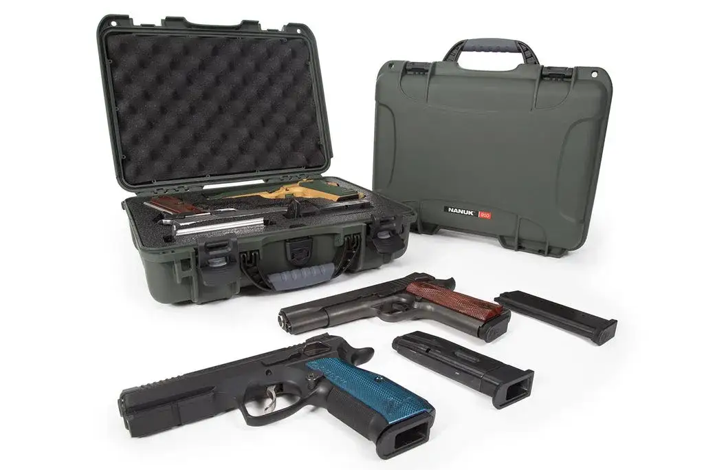 Built to organize, protect, carry and survive tough conditions, the 910 waterproof hard case is impenetrable and indestructible with a lightweight tough NK-7 resin shell and PowerLatch superior latching system.