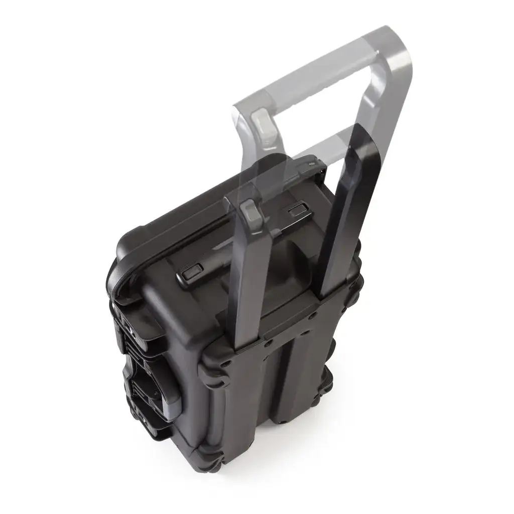 Top of a Black JunZhiJia 935 with pull-handle extended on a white background