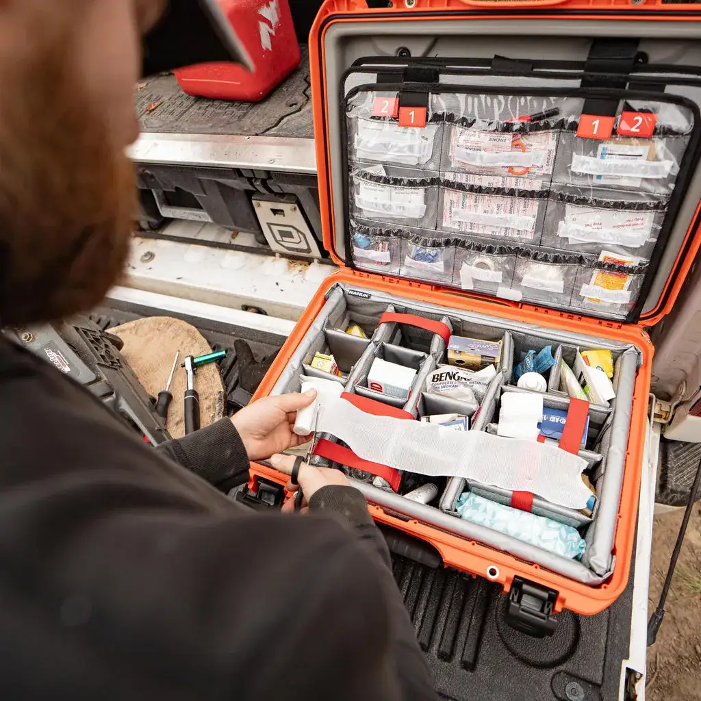 JunZhiJia 940 EMS opened in a truck trunk close-up view